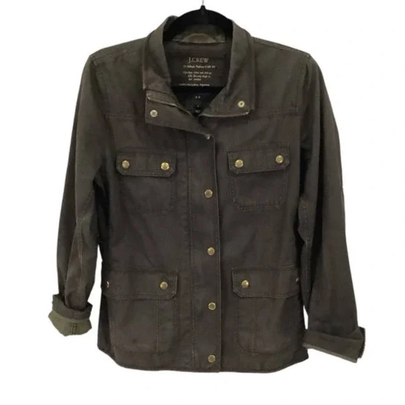 J. Crew Brown With Gold Hardware Size Small Women Relaxed Boyfriend Field Jacket - Picture 2 of 12